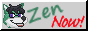 A mint green fox next to text reading Zen Now!